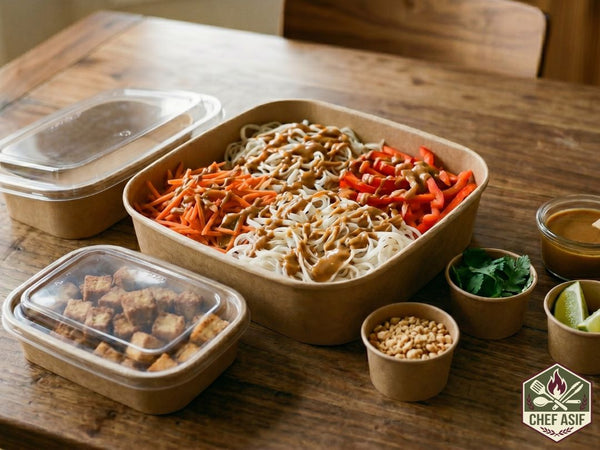 Spicy Peanut Tofu & Noodle Bowl